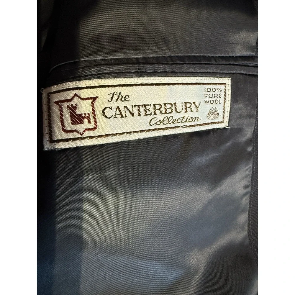 Hickey Freeman Blazer 44R Navy Pinstripe Wool Canterbury Collection USA Made Y2K